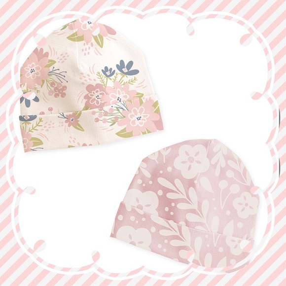 ▪️Floral Beanie Set - Picture 1 of 3